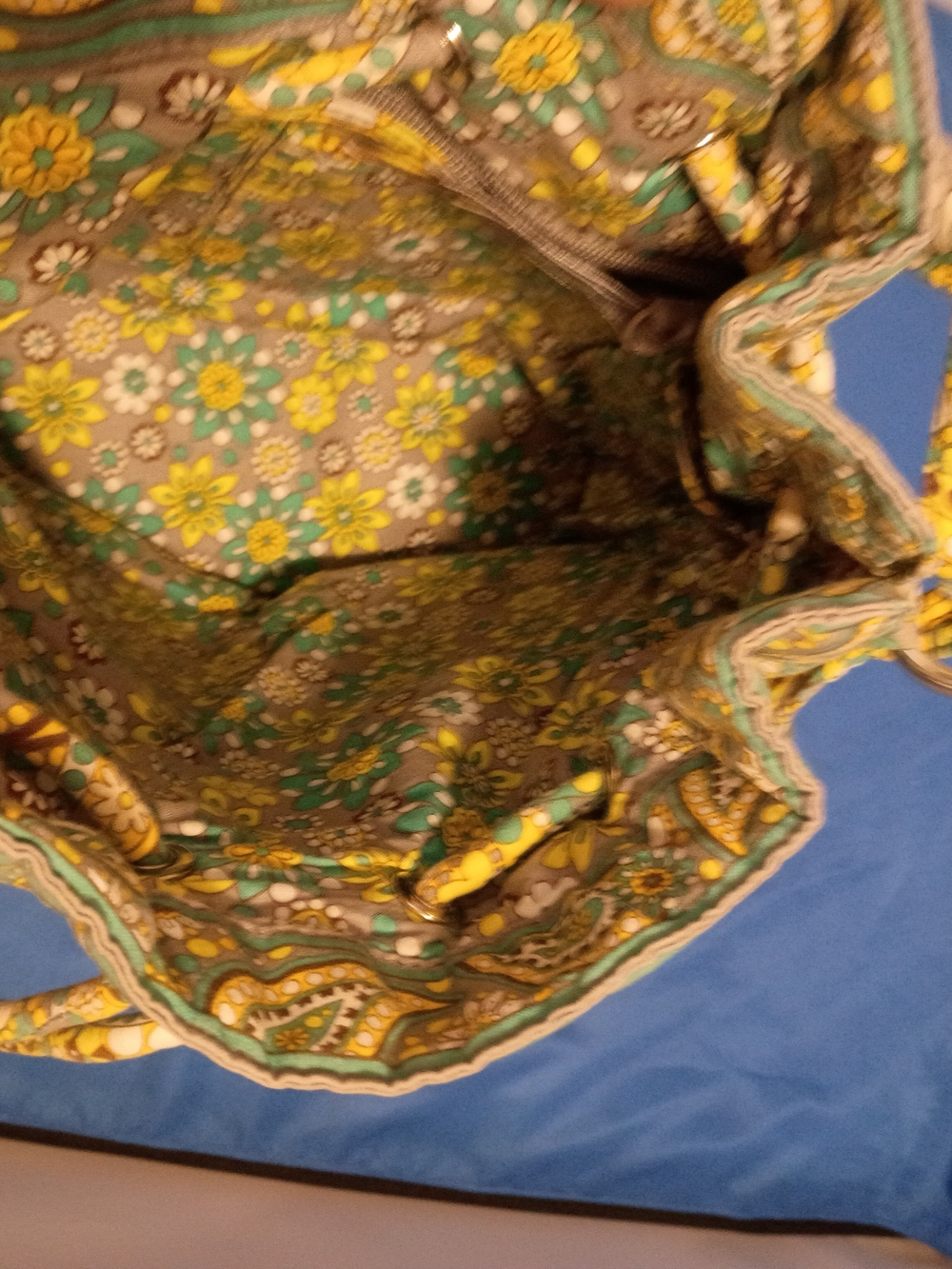 Vera Bradley Drawstring Shoulder Bag in the Citrus Elephant retired print. - Picture 3 of 4